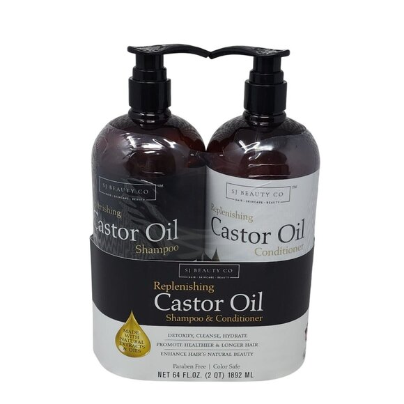 Beauty Untouched Replenishing Castor Oil Shampoo and Conditioner JUMBO SIZE 32oz - Picture 1 of 5